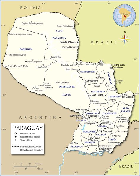 Paraguay Maps | Printable Maps of Paraguay for Download