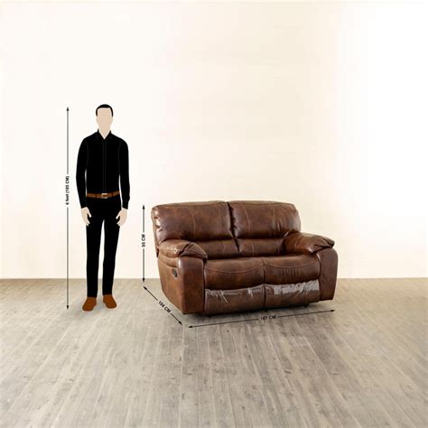 Buy Apollo Faux Leather 2-Seater Recliner - Brown from Home Centre at ...