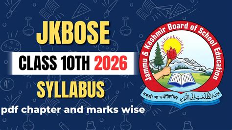 JKBOSE Class 10th Syllabus 2026 PDF Download | Subject Wise Chapters ...