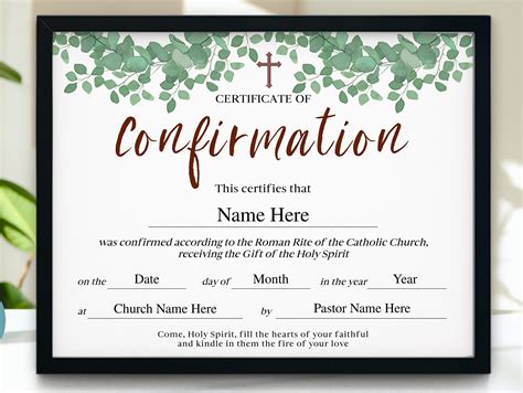 Free Printable Catholic Confirmation Certificate Template | Fanny Printable