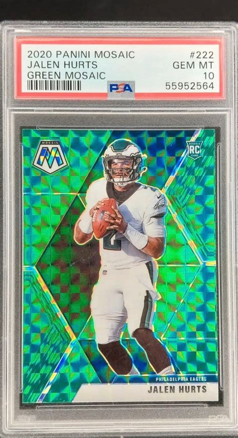Jalen Hurts Rookie Card 2020 NFL Panini Green Mosaic Prizm PSA Graded ...