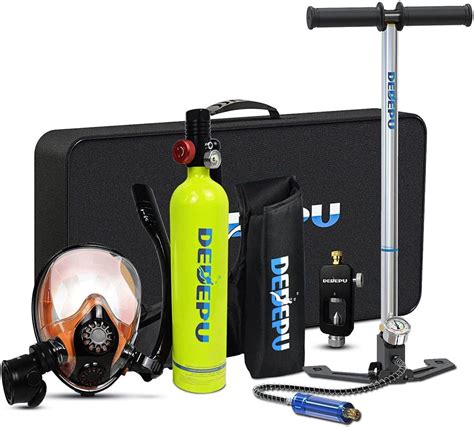 Buy DEDEPU Scuba Tank with Snorkel Mask Manual Pump Diving Gear for ...