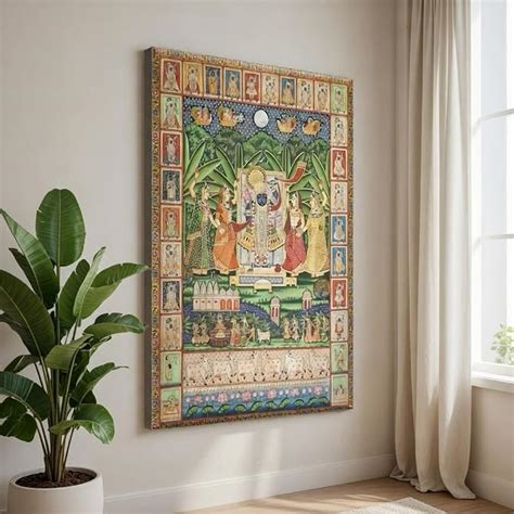 Livin'luxe Shrinathji with Gopis Canvas for Home Decor | Lord Krishna ...