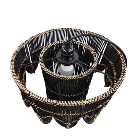Arch Drum Hanging Lamp Small Black cane