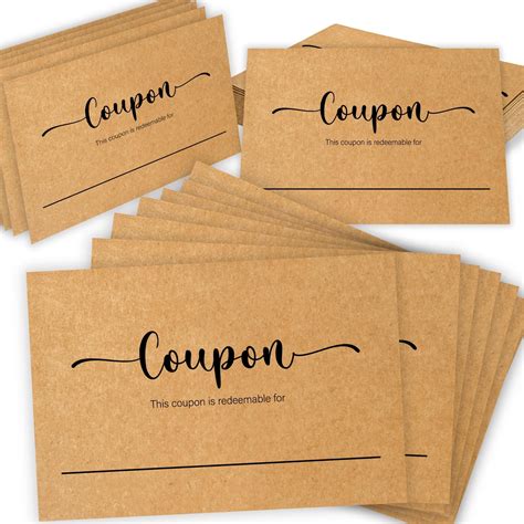 Amazon.com: Woodamore 50 Couples Coupon Book for Him Her - Blank Coupon ...