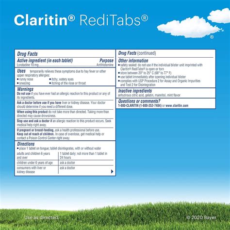 Buy Claritin RediTabs 24 Hour Allergy Medicine, Non-Drowsy Prescription ...
