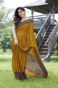 Buy MIRCHI FASHION Solid/Plain Daily Wear Chiffon, Georgette Mustard ...