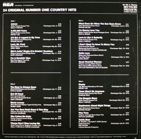 24 Original Number One Country Hits. The World's Biggest Country Hits ...