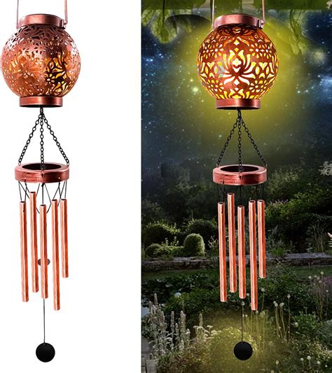 Amazon.com : Garden Wind Chimes Outdoor, Solar Hanging Glass Ball Wind ...