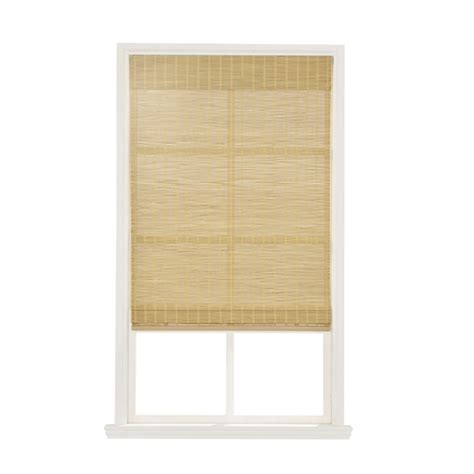 allen + roth 72-in x 48-in Natural Light Filtering Cordless Bamboo ...