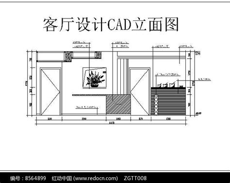 客厅设计CAD立面图图片下载_红动中国