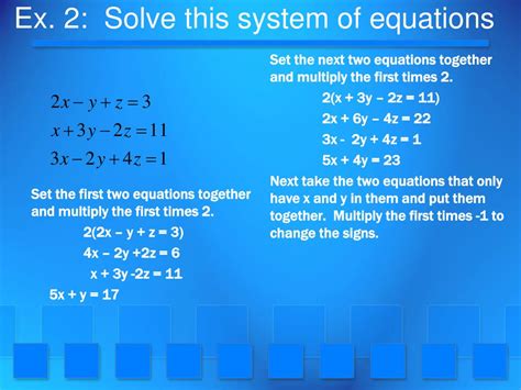 Image result for Solving System of Linear Equations in Three Variables