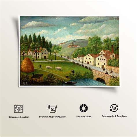 Pastoral landscape with stream Painting & Wall Art Print by Henri ...