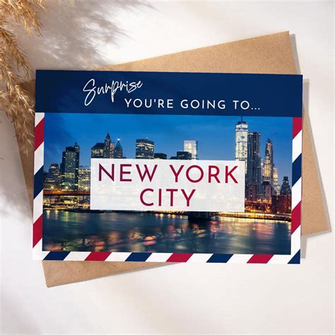 New York Surprise Trip Card, Surprise You're Going To, Suprise Travel Card, Vacations Gift ...