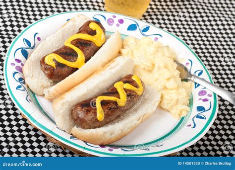 Bratwurst on a Bun stock photo. Image of meat, meal, food - 14501330