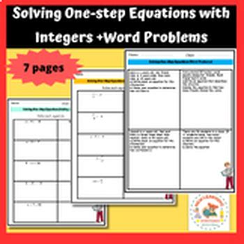 Image result for Solving One Step Equations Word Problems PDF