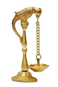 Buy Nexplora Industries Pvt. Ltd. Brass Parrot Design Diya Oil Lamp ...