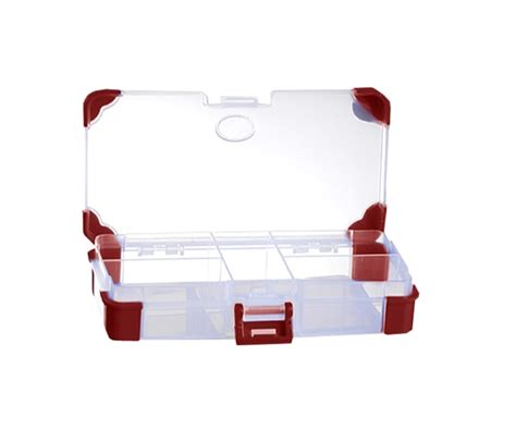 RS PRO | RS PRO 5 Cell Transparent Red Polypropylene Compartment Box ...