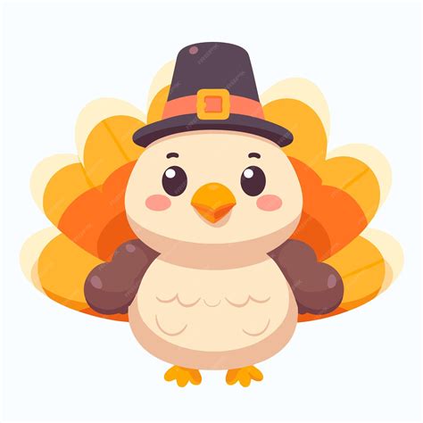 Premium Vector | Thanksgiving turkey with pilgrim's hat Cute turkey ...