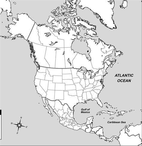 Blank Map North America States