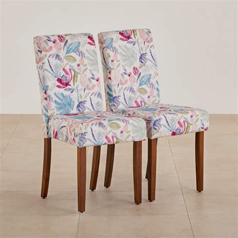 Buy Nirvana Indus Set of 2 Velvet Dining Chairs - White and Brown from ...