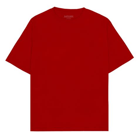 Red Plain Oversized T-shirt – SLATE HASH