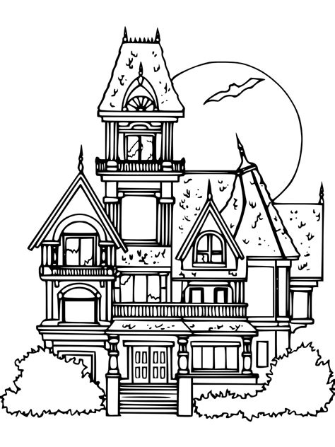 Big Halloween Haunted House coloring page - Download, Print or Color ...