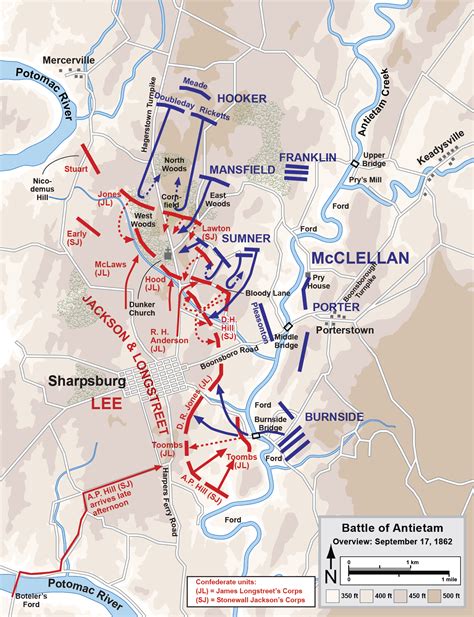 Maps of the Battle of Antietam - The Civil War and the Battle of Antietam