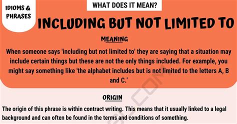 "Including But Not Limited To" Meaning with Interesting Examples • 7ESL