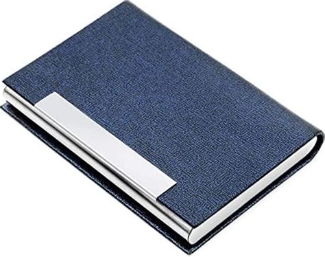 Buy SHUANGYOU Leather & Stainless Steel Credit Card case,Business Card ...
