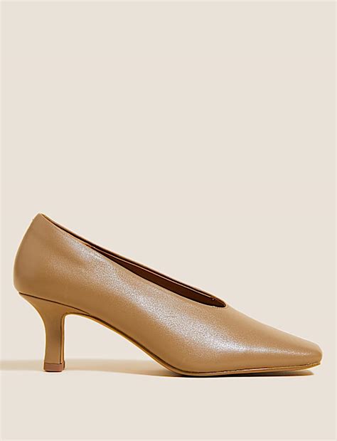 Buy Leather Slip On Square Toe Court Shoes at Marks & Spencer
