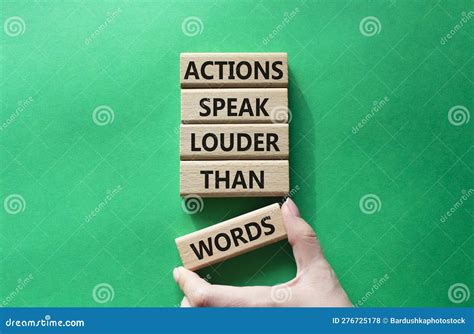 Actions Speak Louder Than Words Symbol. Wooden Blocks with Words ...