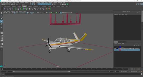 Single Engine Private Aircraft Beechcraft Bonanza S35 Rigged for Maya ...