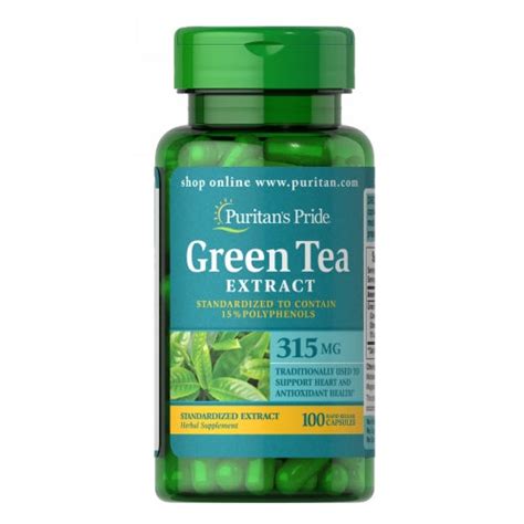 Buy Puritan's Pride Green Tea Standardized Extract 315 mg 100 Capsules ...
