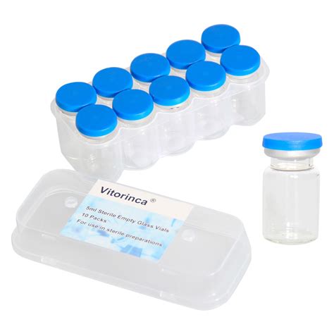 Buy Vitorinca 5ml Sterile Glass Vials, 10 Packs-5ml Sterile Empty Vial ...