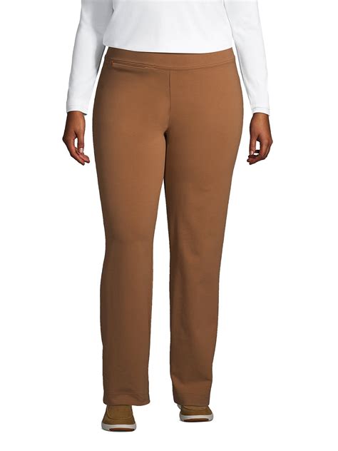Lands' End Women's Plus Size Starfish Mid Rise Straight Leg Pants ...