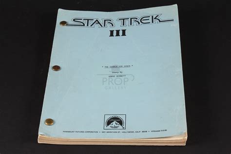 The Prop Gallery | Production used script