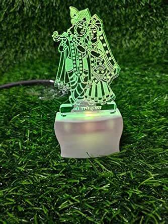 Buy SNJ Radhe Krishna Night lamp Seven Colour Light , Acrylic 3D ...