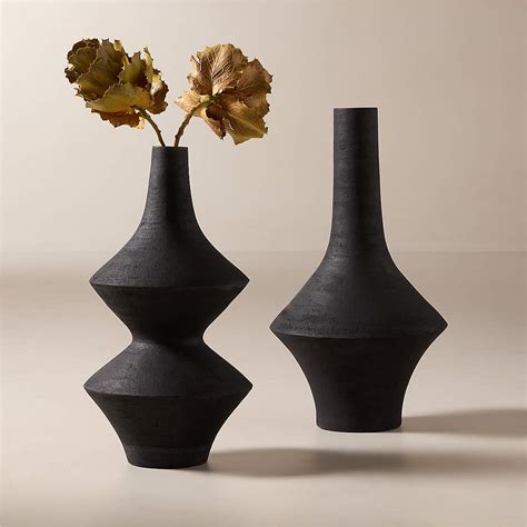 Cabo Black Terracotta Floor Vase + Reviews | CB2