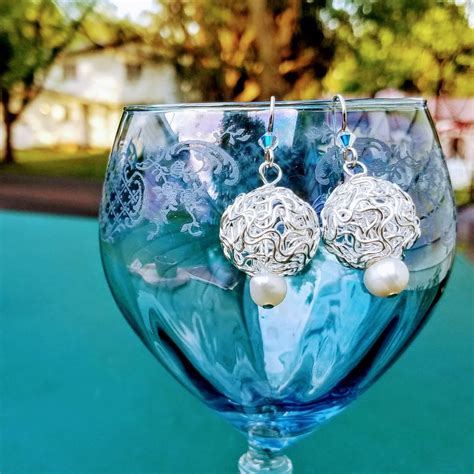 Buy Artisan Earrings 24,fresh Water Pearl Earrings,sterling Silver ...