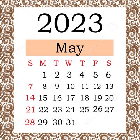 May Monthly Calendar Printable