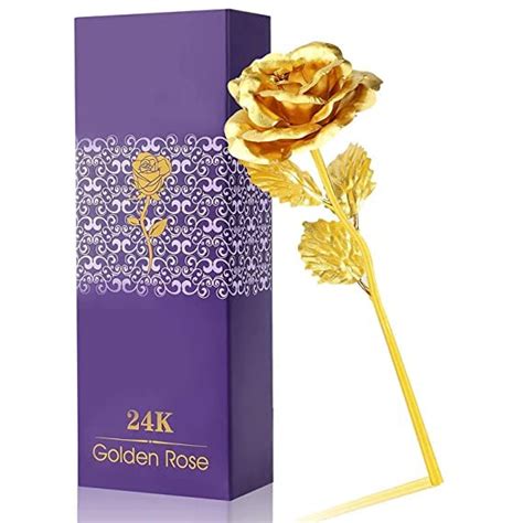 AS 24K Gold Plated Rose Flower in Gift Box with Carry Bag - Gift for ...