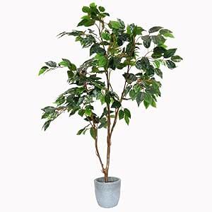 Buy aavana greens 48" Silk Artificial Ficus Tree with Realistic Leaves ...
