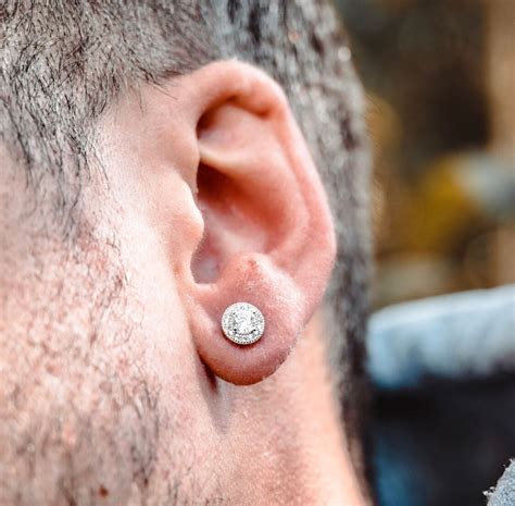 Mens Earrings, Mens Diamond Stud Earrings, CZ Stud Earrings for Men ...