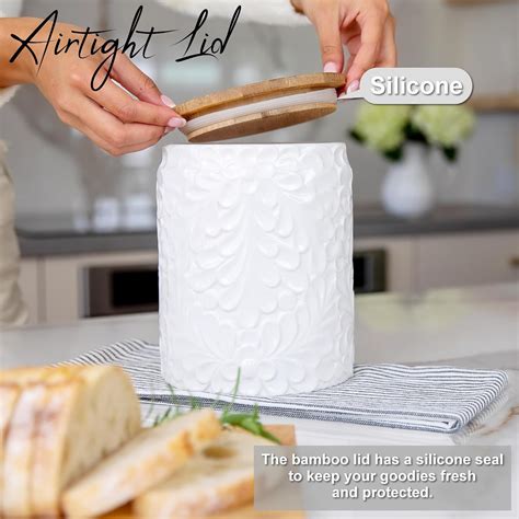 25DOL XXL 94 Oz Engraved Ceramic Kitchen Canister - India | Ubuy