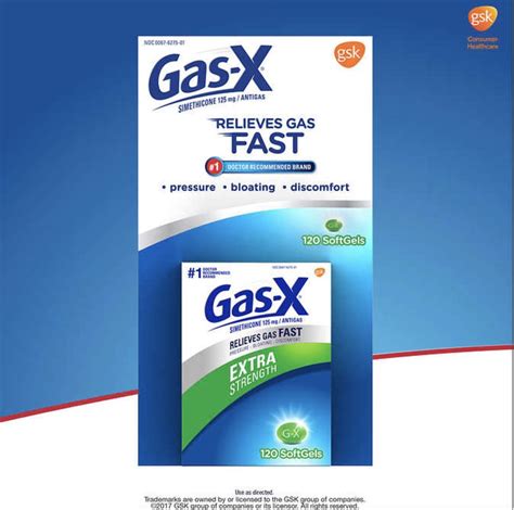 GAS X Extra Strength Gas Relief - Simethicone 125mg, 120 Softgels ...