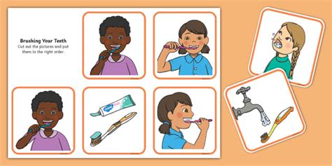 Teeth brushing sequence activity | Twinkl