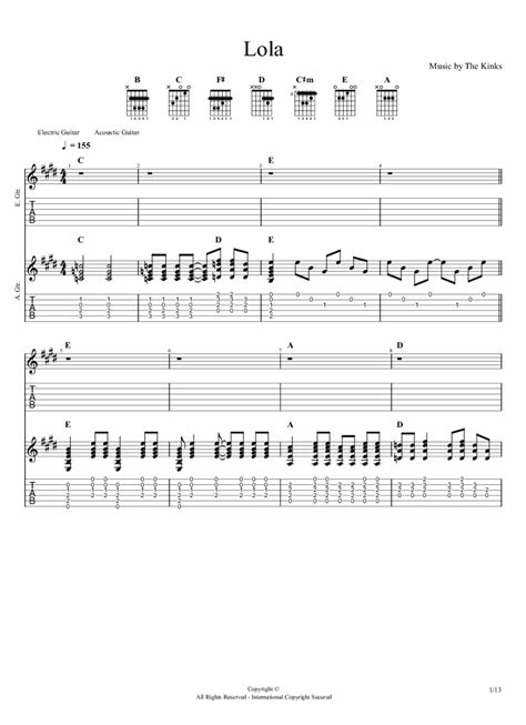 Lola Guitar Chords