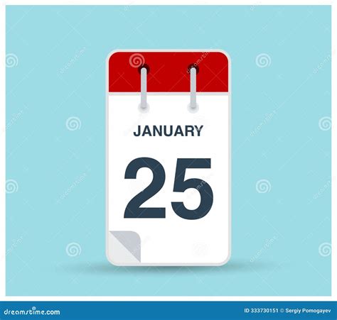 January 25 calendar leaf stock illustration. Illustration of elegant ...