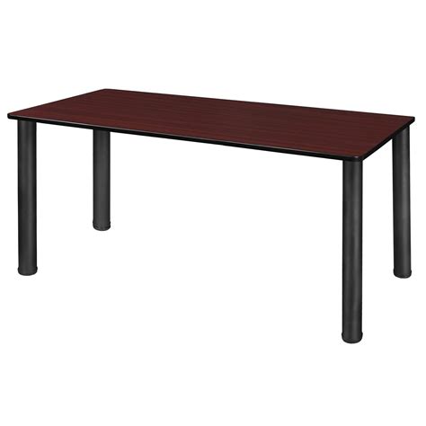 Regency Kee 60 x 24 in. Slim Table - Mahogany Top, Black Legs - Walmart.com